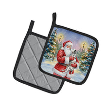 Load image into Gallery viewer, Dalmatian with Santa Claus Pair of Pot Holders