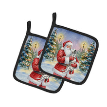 Load image into Gallery viewer, Dalmatian with Santa Claus Pair of Pot Holders