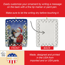 Load image into Gallery viewer, Doberman Pinscher with Santa Claus Porcelain Ornament