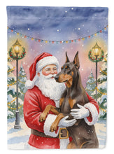 Load image into Gallery viewer, Fawn Doberman Pinscher with Santa Claus Garden Flag