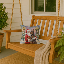 Load image into Gallery viewer, Fawn Doberman Pinscher with Santa Claus Throw Pillow