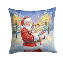 Load image into Gallery viewer, English Bulldog with Santa Claus Throw Pillow
