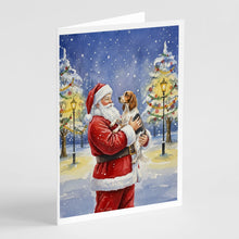 Load image into Gallery viewer, English Setter with Santa Claus Greeting Cards Pack of 8