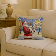 Load image into Gallery viewer, English Setter with Santa Claus Throw Pillow