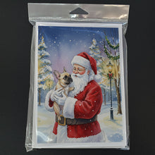 Load image into Gallery viewer, French Bulldog with Santa Claus Greeting Cards Pack of 8