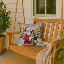 Load image into Gallery viewer, German Shepherd with Santa Claus Throw Pillow