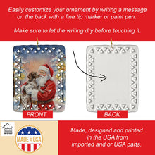 Load image into Gallery viewer, German Shorthaired Pointer with Santa Claus Porcelain Ornament