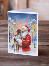 Load image into Gallery viewer, German Shorthaired Pointer with Santa Claus Greeting Cards Pack of 8