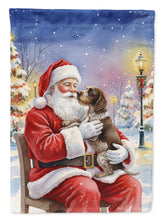 Load image into Gallery viewer, German Wirehaired Pointer with Santa Claus Garden Flag