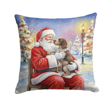 Load image into Gallery viewer, German Wirehaired Pointer with Santa Claus Throw Pillow