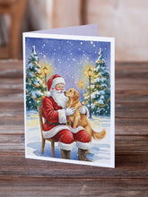 Load image into Gallery viewer, Golden Retriever with Santa Claus Greeting Cards Pack of 8