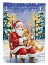 Load image into Gallery viewer, Golden Retriever with Santa Claus Garden Flag