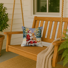 Load image into Gallery viewer, Golden Retriever with Santa Claus Throw Pillow