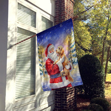 Load image into Gallery viewer, Goldendoodle with Santa Claus House Flag