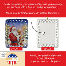 Load image into Gallery viewer, Goldendoodle with Santa Claus Porcelain Ornament