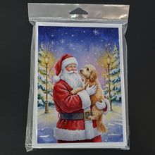 Load image into Gallery viewer, Goldendoodle with Santa Claus Greeting Cards Pack of 8