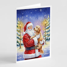 Load image into Gallery viewer, Goldendoodle with Santa Claus Greeting Cards Pack of 8