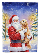 Load image into Gallery viewer, Goldendoodle with Santa Claus Garden Flag