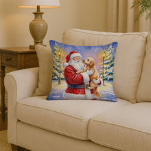 Load image into Gallery viewer, Goldendoodle with Santa Claus Throw Pillow