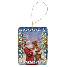 Load image into Gallery viewer, Irish Setter with Santa Claus Porcelain Ornament