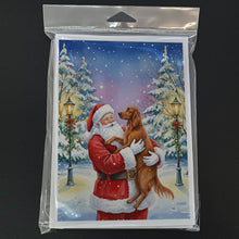 Load image into Gallery viewer, Irish Setter with Santa Claus Greeting Cards Pack of 8