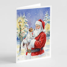 Load image into Gallery viewer, Jack Russell Terrier with Santa Claus Greeting Cards Pack of 8