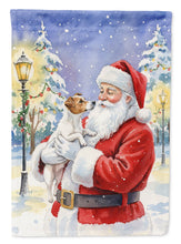 Load image into Gallery viewer, Jack Russell Terrier with Santa Claus Garden Flag