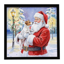 Load image into Gallery viewer, Jack Russell Terrier with Santa Claus Framed Metal Print