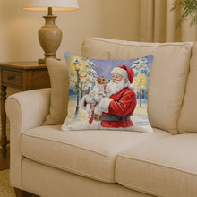 Load image into Gallery viewer, Jack Russell Terrier with Santa Claus Throw Pillow