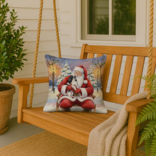 Load image into Gallery viewer, Japanese Chin with Santa Claus Throw Pillow