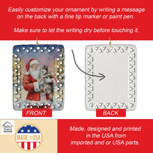 Load image into Gallery viewer, Keeshond with Santa Claus Porcelain Ornament
