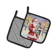 Load image into Gallery viewer, Keeshond with Santa Claus Pair of Pot Holders