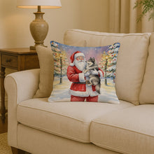 Load image into Gallery viewer, Keeshond with Santa Claus Throw Pillow
