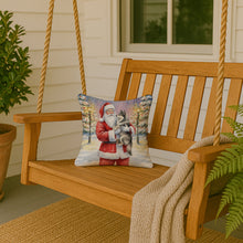 Load image into Gallery viewer, Keeshond with Santa Claus Throw Pillow