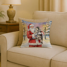 Load image into Gallery viewer, Keeshond with Santa Claus Throw Pillow
