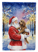 Load image into Gallery viewer, Chocolate Labradoodle with Santa Claus Garden Flag