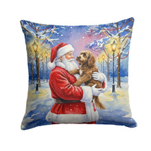 Load image into Gallery viewer, Chocolate Labradoodle with Santa Claus Throw Pillow