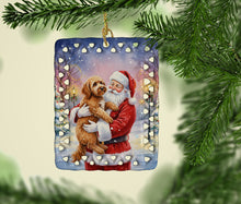 Load image into Gallery viewer, Labradoodle with Santa Claus Porcelain Ornament