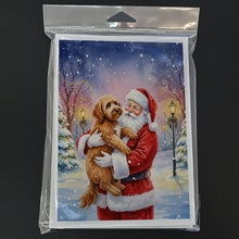 Load image into Gallery viewer, Labradoodle with Santa Claus Greeting Cards Pack of 8
