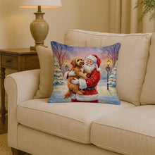 Load image into Gallery viewer, Labradoodle with Santa Claus Throw Pillow