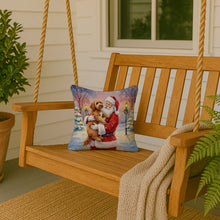 Load image into Gallery viewer, Labradoodle with Santa Claus Throw Pillow