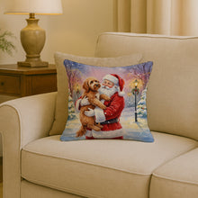 Load image into Gallery viewer, Labradoodle with Santa Claus Throw Pillow