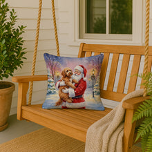 Load image into Gallery viewer, Labradoodle with Santa Claus Throw Pillow