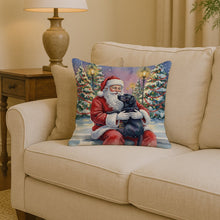 Load image into Gallery viewer, Black Labrador Retriever with Santa Claus Throw Pillow