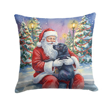 Load image into Gallery viewer, Black Labrador Retriever with Santa Claus Throw Pillow