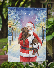 Load image into Gallery viewer, Chocolate Labrador Retriever with Santa Claus Garden Flag