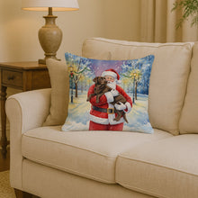 Load image into Gallery viewer, Chocolate Labrador Retriever with Santa Claus Throw Pillow