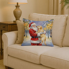 Load image into Gallery viewer, Yellow Labrador Retriever with Santa Claus Throw Pillow