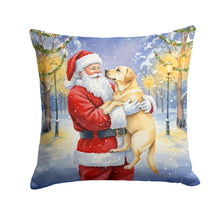 Load image into Gallery viewer, Yellow Labrador Retriever with Santa Claus Throw Pillow