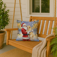 Load image into Gallery viewer, Yellow Labrador Retriever with Santa Claus Throw Pillow